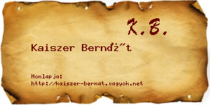 Kaiszer Bernát névjegykártya